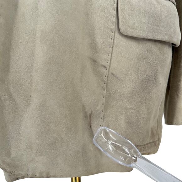 Robert Graham Casual Cream Suede Sport Coat Blazer Jacket Size 40 - Picture 3 of 16